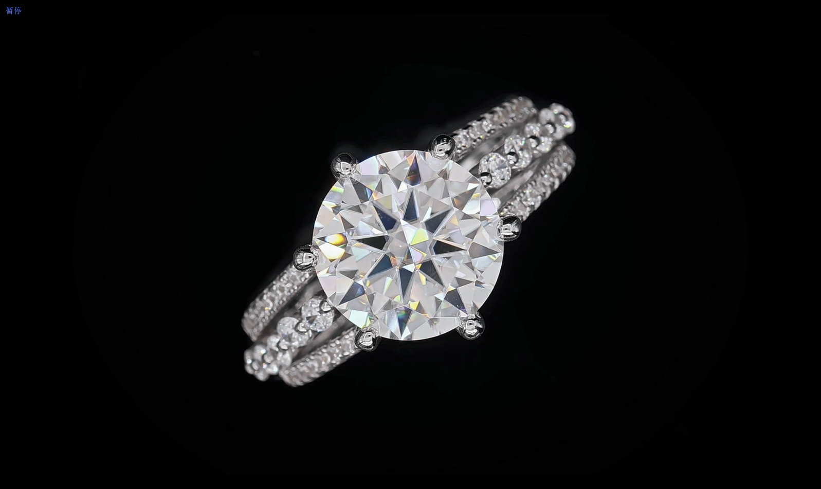 5 CT. round Moissanite Ring Real shot video 1