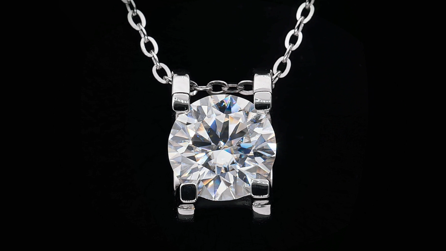3 CT. round Moissanite Necklace Real shot video 1