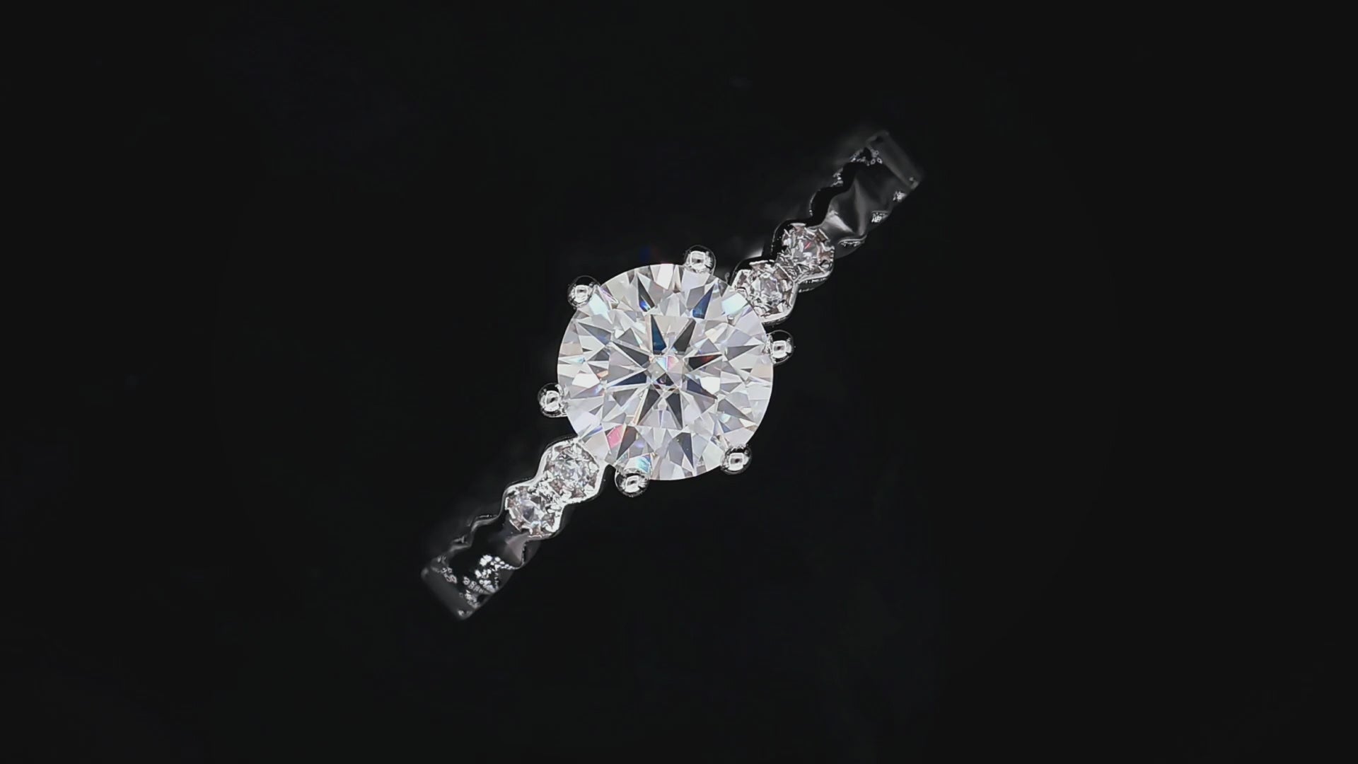1 CT. round Moissanite Ring video 1