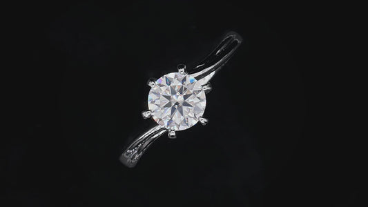1 CT. round Moissanite Ring video 1