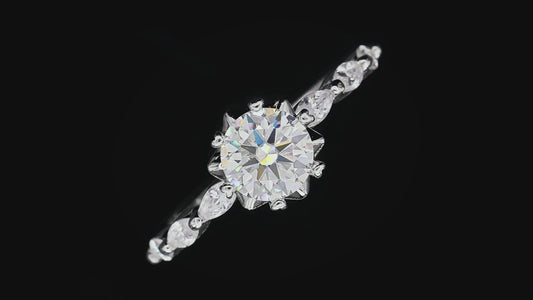 1 CT. round Moissanite Ring Real shot video 1