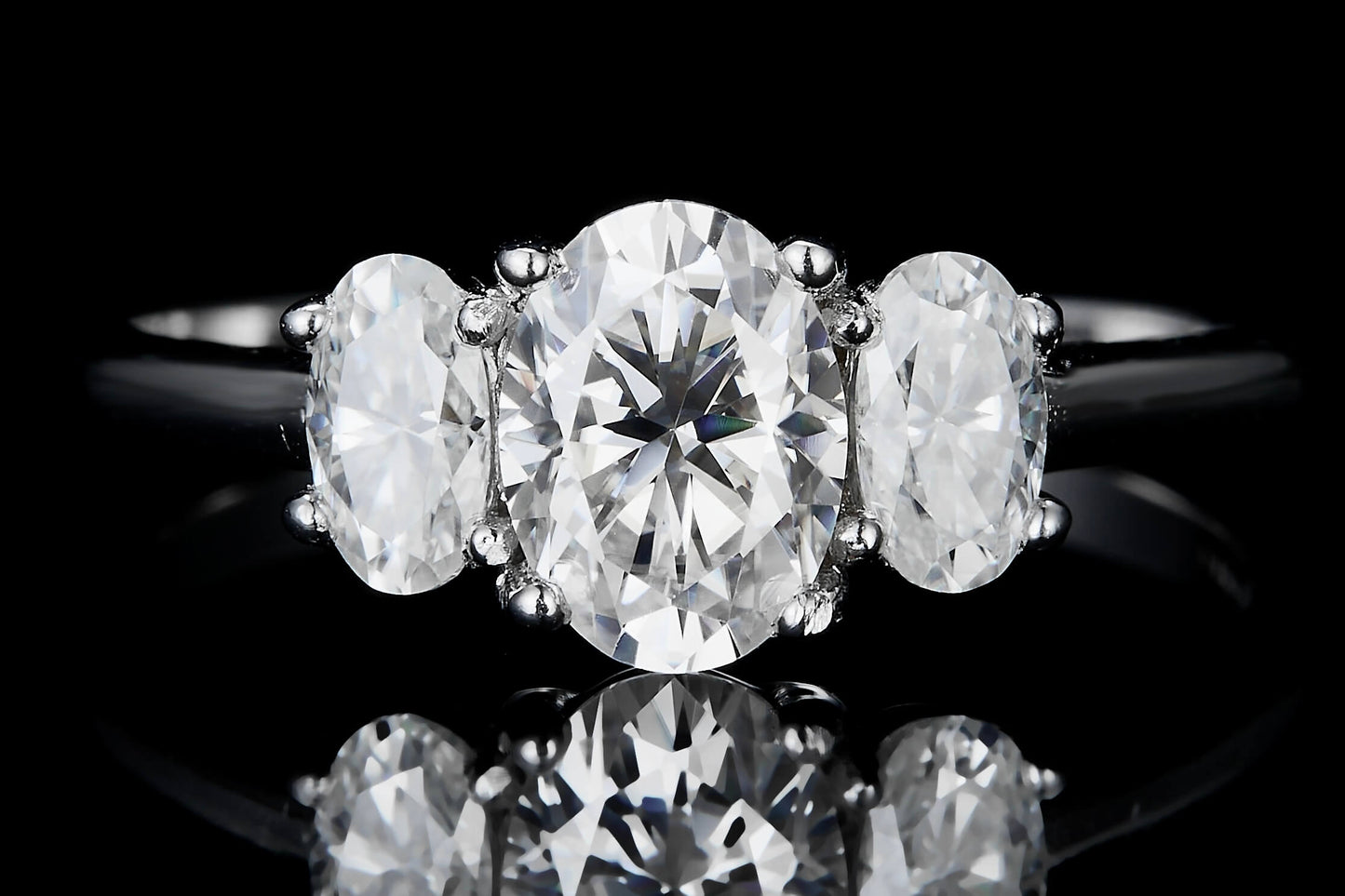 1.6 CT. Three-Stone Moissanite Ring real shot IMG 2