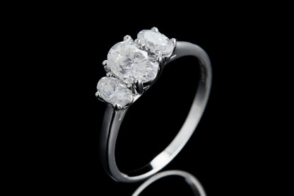 1.6 CT. Three-Stone Moissanite Ring real shot IMG 3