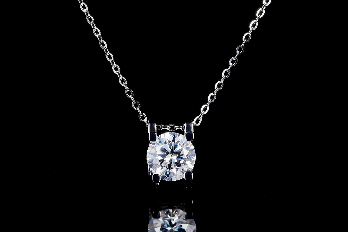 3 CT. round Moissanite Necklace Real shot IMG 1