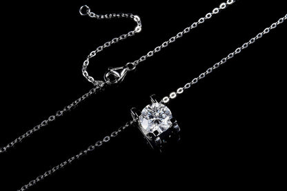 3 CT. round Moissanite Necklace Real shot IMG 3