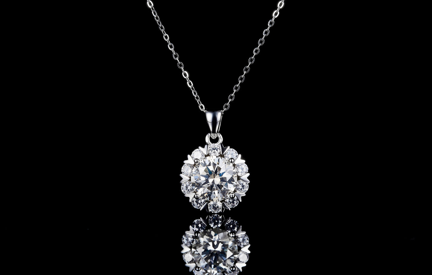 5 CT. round Moissanite Necklace Real shot IMG 1