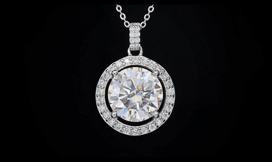 5 CT. round Moissanite Necklace Real shot video 1