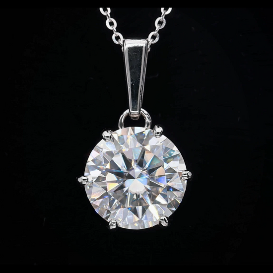 5 CT. round Moissanite Necklace Real shot video1