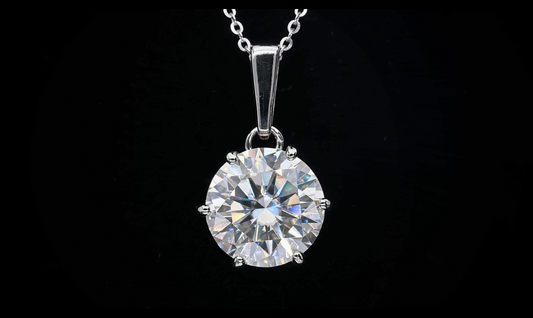 5 CT. round Moissanite Necklace Real shot video1