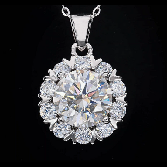 5 CT. round Moissanite Necklace Real shot  video 1