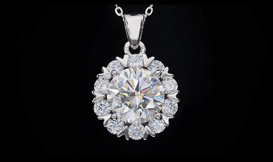 5 CT. round Moissanite Necklace Real shot  video 1