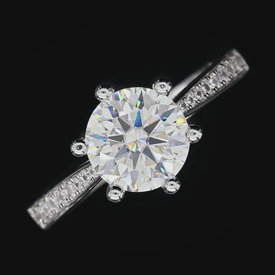 2 CT. round Moissanite Ring Real shot video 1